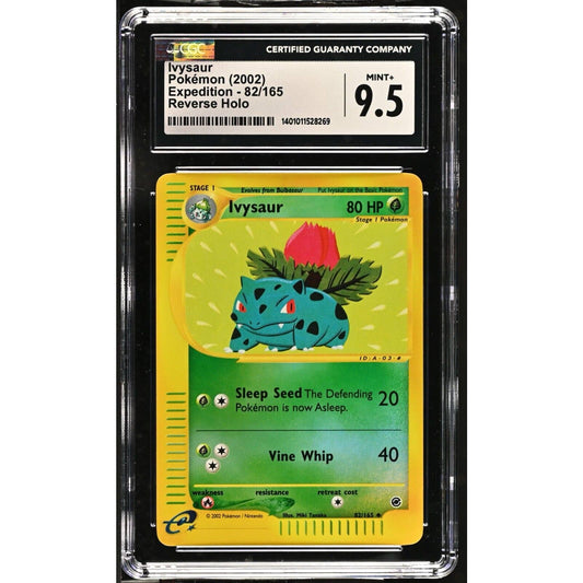 CGC 9.5 MINT+ Ivysaur 82/165 Pokémon Expedition 2002 Reverse Holo (PSA/BGS)