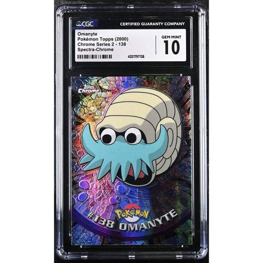 CGC 10 GEM MINT Omanyte Spectra #138 Pokemon 2000 Topps Chrome Rare (PSA/BGS)