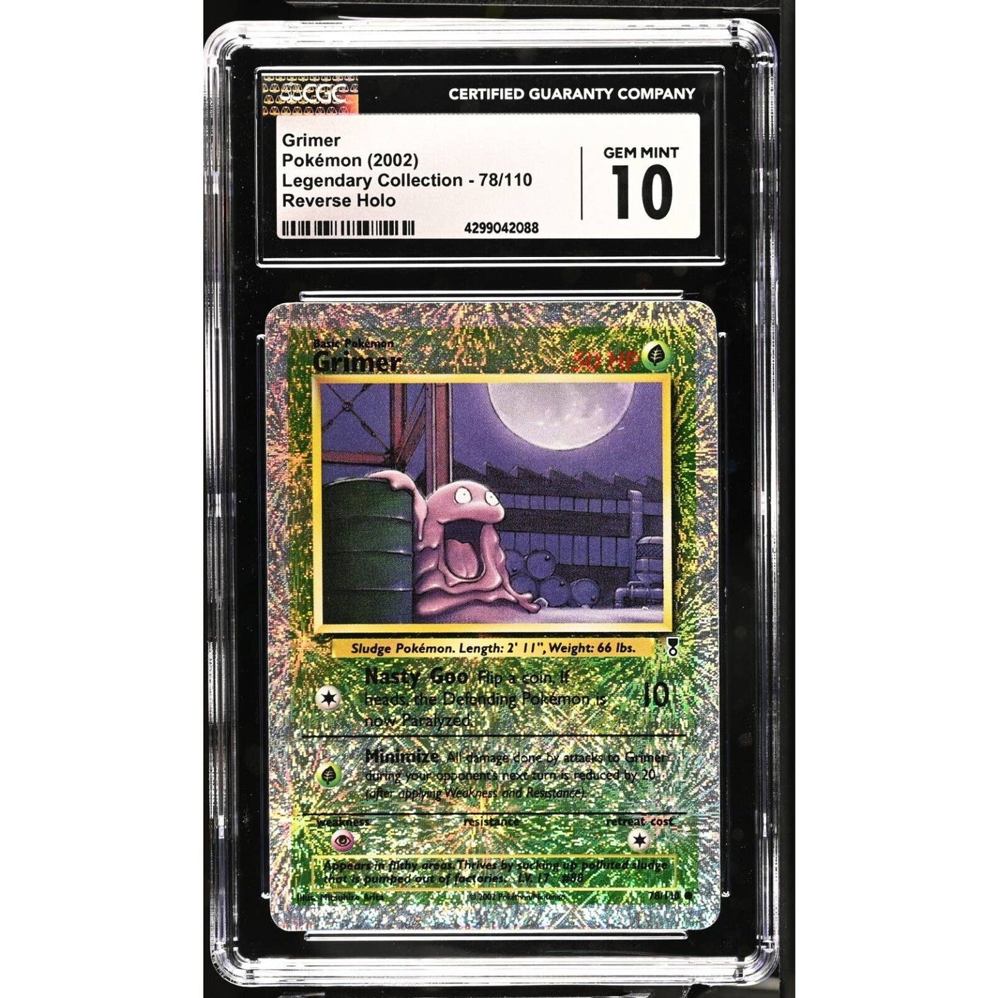 CGC 10 GEM MINT Grimer 78/110 Pokémon Legendary Collection Reverse (PSA/BGS)