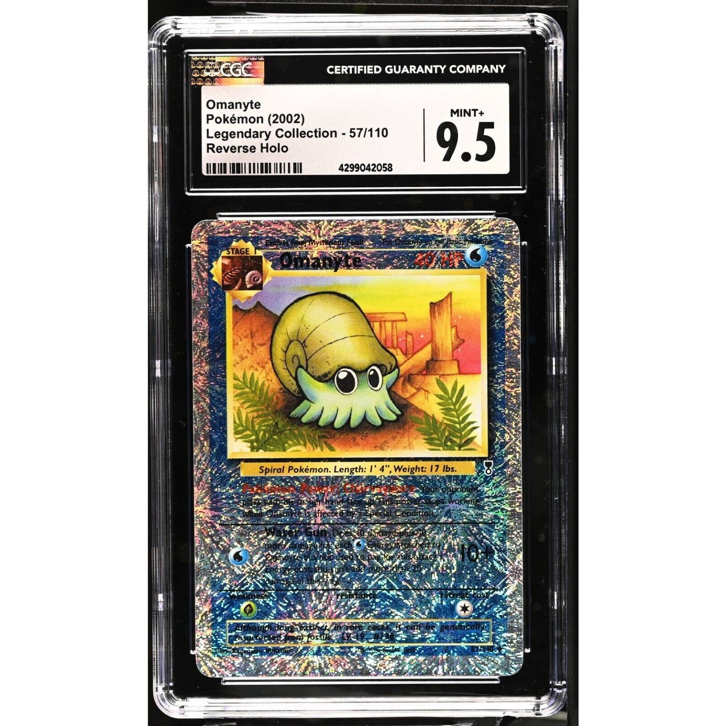 CGC 9.5 MINT+ Omanyte 57/110 Pokémon Legendary Collection Reverse (PSA/BGS)