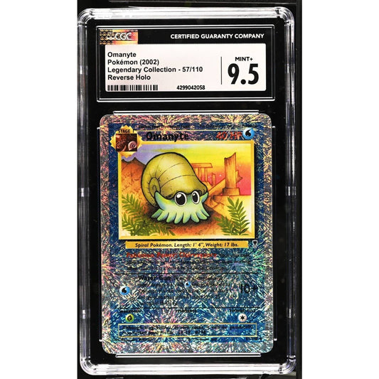 CGC 9.5 MINT+ Omanyte 57/110 Pokémon Legendary Collection Reverse (PSA/BGS)