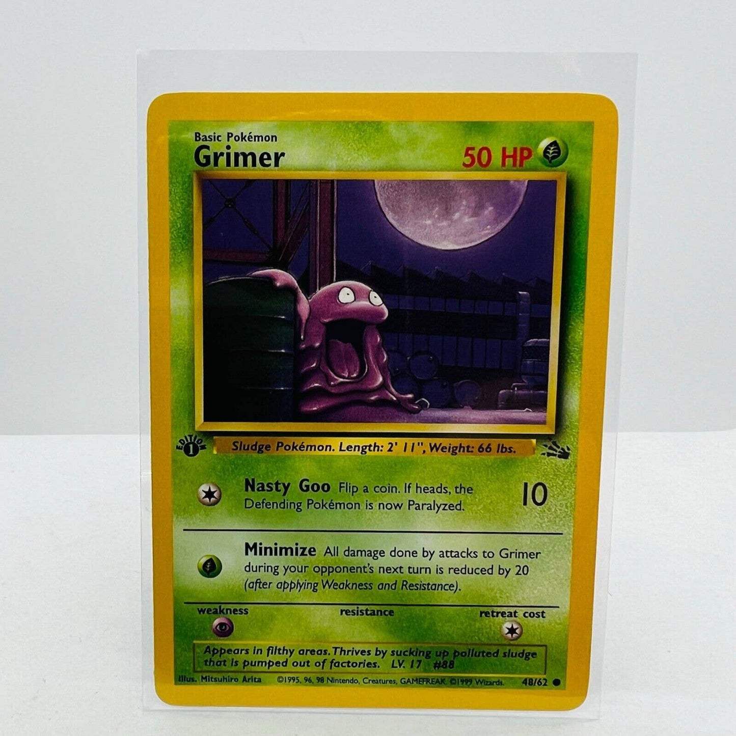 Pokémon Grimer 1st Edition 48/62 Fossil WOTC 1999 Pokemon Common Card NM-MT