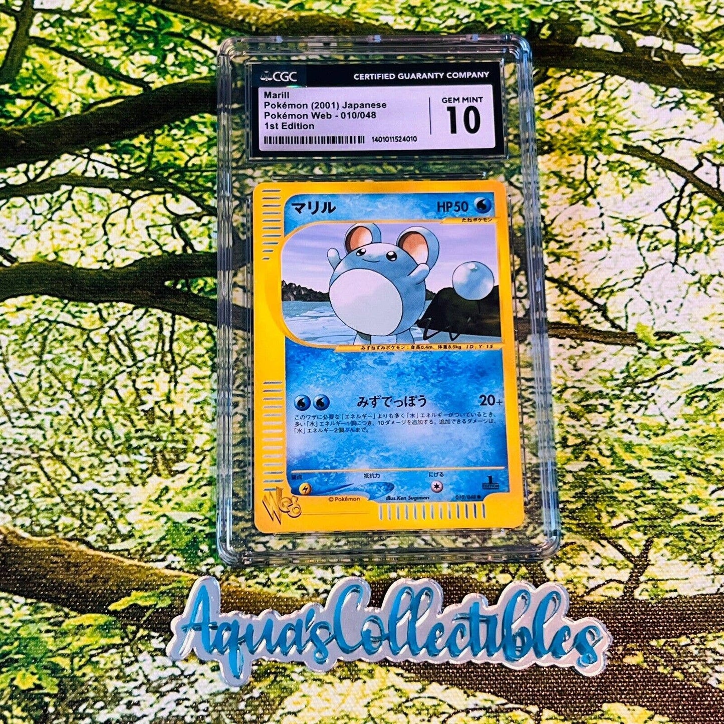 CGC 10 GEM MINT Maril 1st Edition 010/048 Japanese Pokemon Web (PSA/BGS)