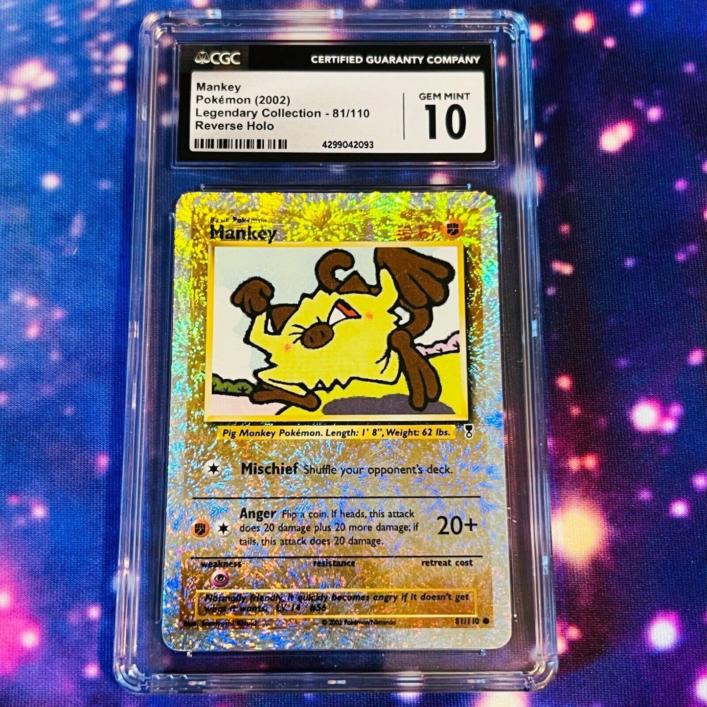 CGC 10 GEM MINT Mankey 81/110 Pokémon Legendary Collection Reverse (PSA/BGS)