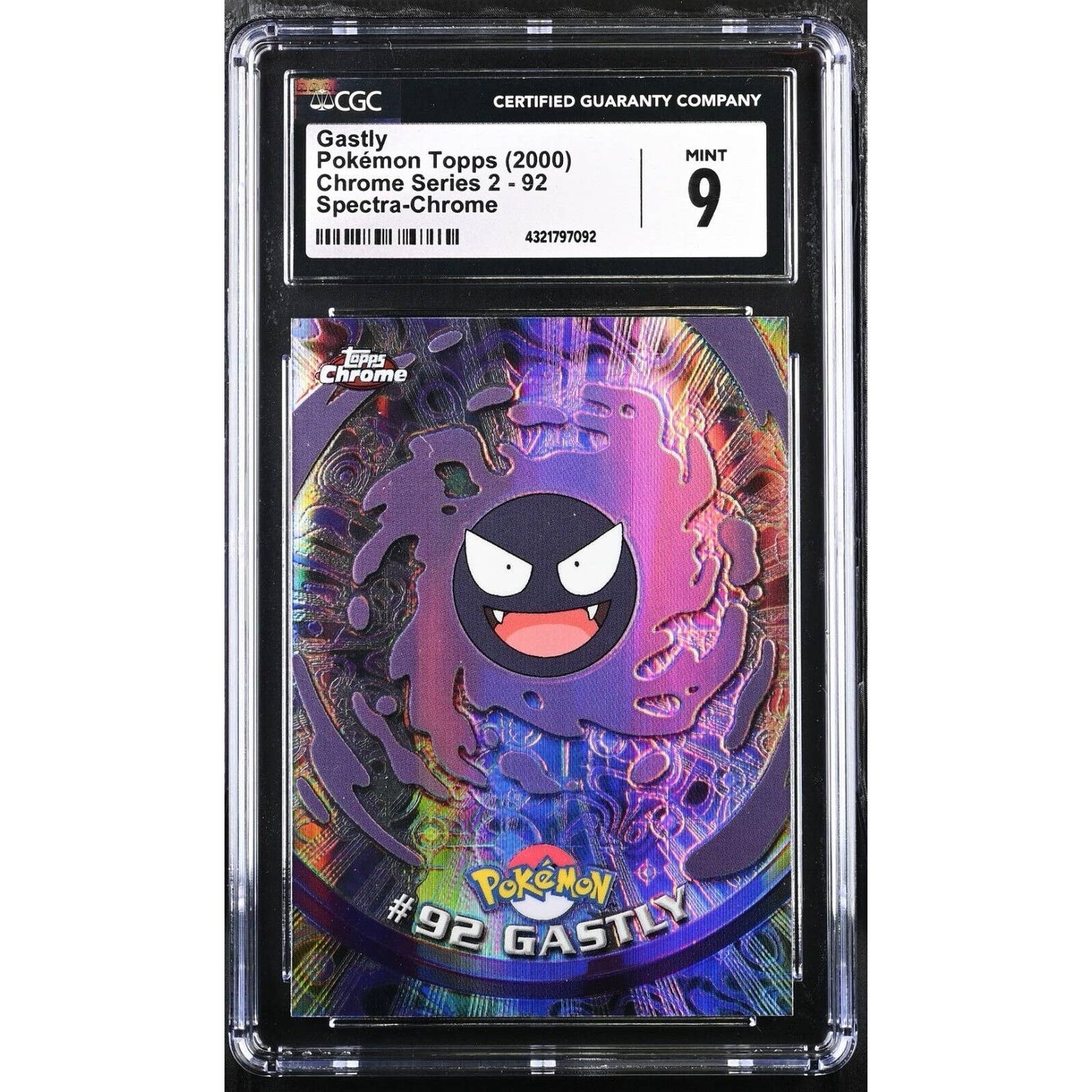 CGC 9 MINT Gastly Spectra #92 Pokemon 2000 Topps Chrome Holo Rare (PSA/BGS)