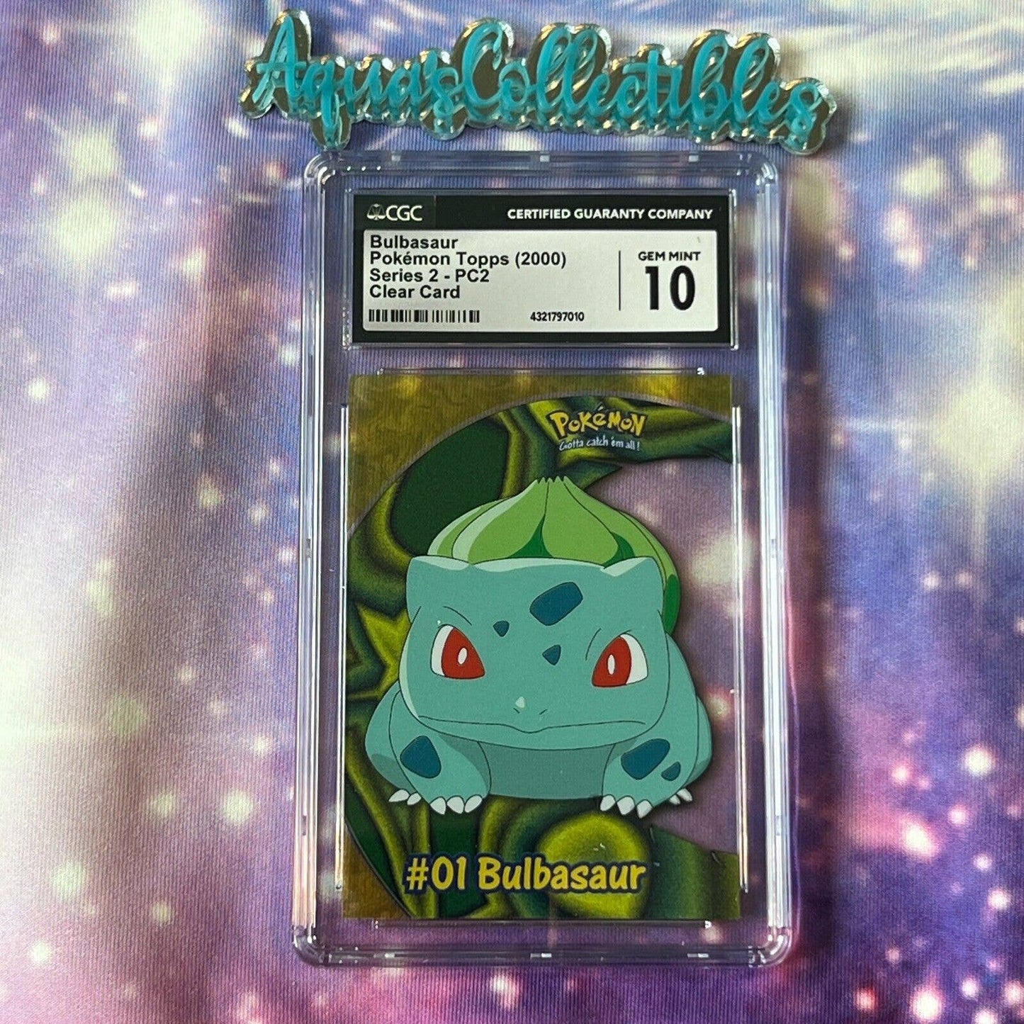 CGC 10 GEM MINT Bulbasaur #PC2 Pokemon 2000 Topps TV Clear Card (PSA/BGS)