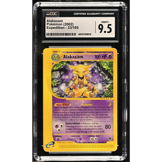 CGC 9.5 MINT+ Alakazam 33/165 Pokémon Expedition 2002 Non Holo (PSA/BGS)