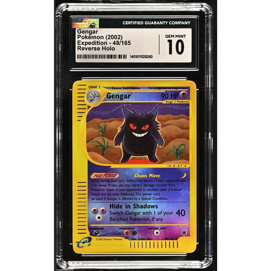 CGC 10 GEM MINT Gengar 48/165 Pokémon Expedition 2002 Reverse Holo (PSA/BGS)