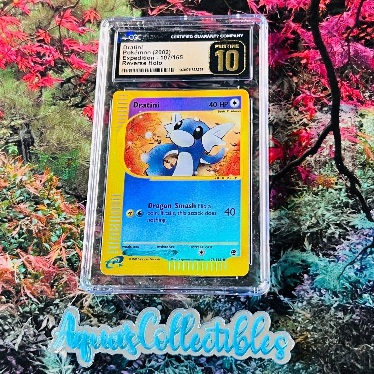 CGC 10 PRISTINE Dratini 107/165 Pokémon Expedition 2002 Reverse Holo (PSA/BGS)