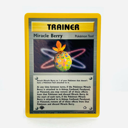 Pokémon Miracle Berry 1st Edition 94/111 Neo Genesis WOTC Trainer Card NM-MT