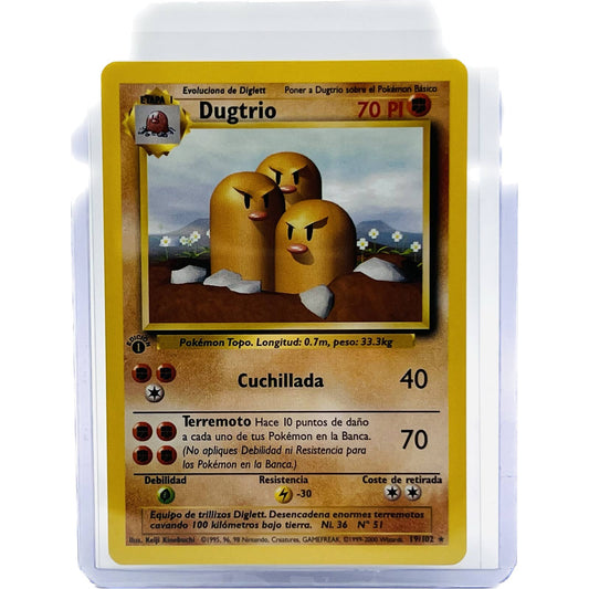 Pokémon Dugtrio 19/102 1st Edition Base Set Spanish Non Holo Rare TCG Card NM-MT