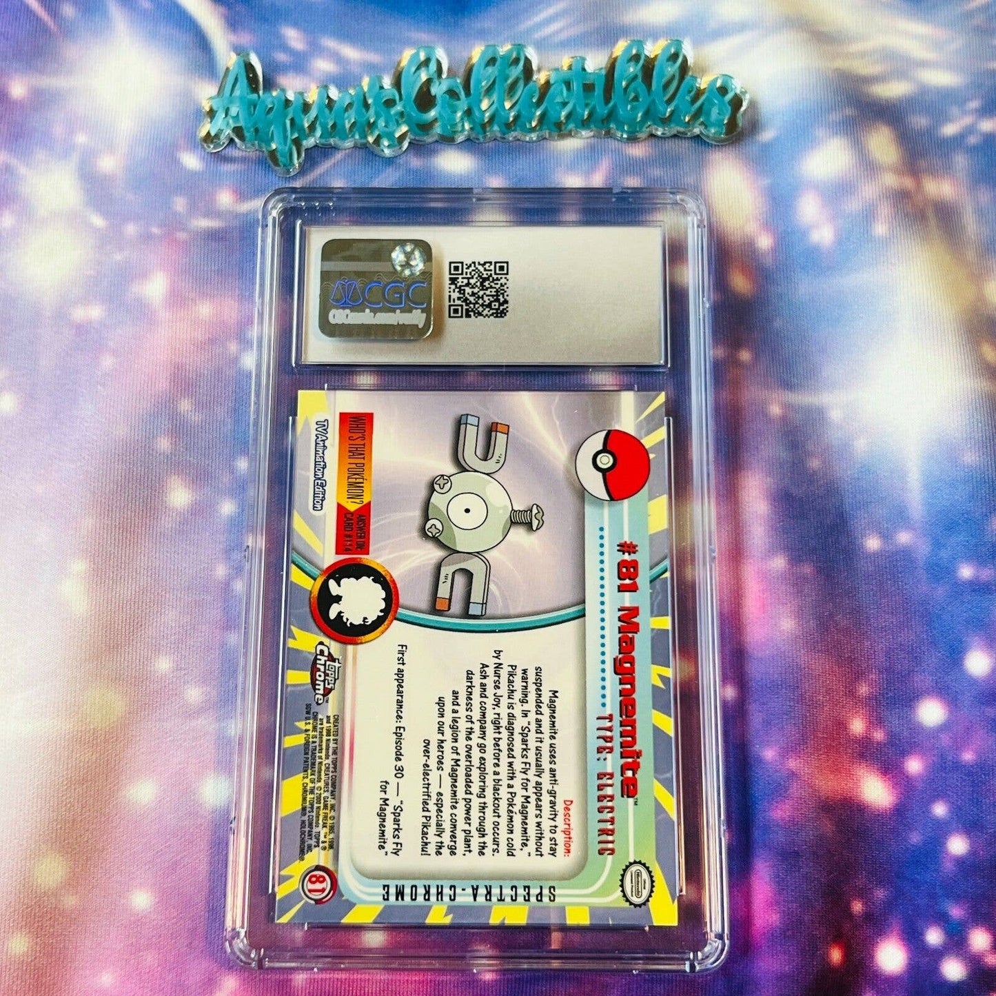 CGC 9 MINT Magnemite Spectra #81 Pokemon 2000 Topps Chrome Holo Rare (PSA/BGS)