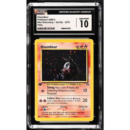 CGC 10 GEM MINT Houndour 1st Edition 5/75 Neo Discovery Holo (PSA/BGS) Low Pop