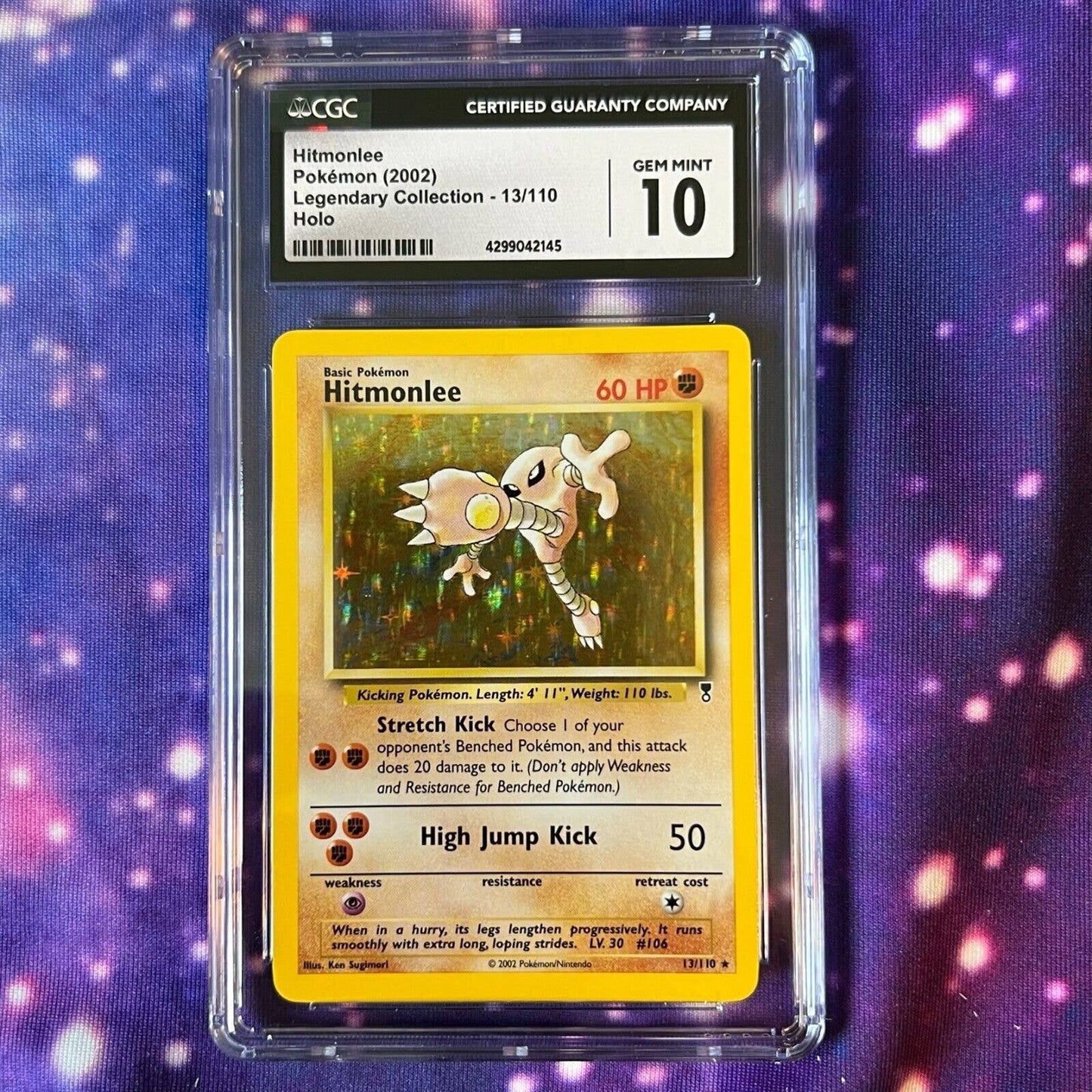 CGC 10 GEM MINT Hitmonlee 13/110 Pokémon Legendary Collection Holo (PSA/BGS)