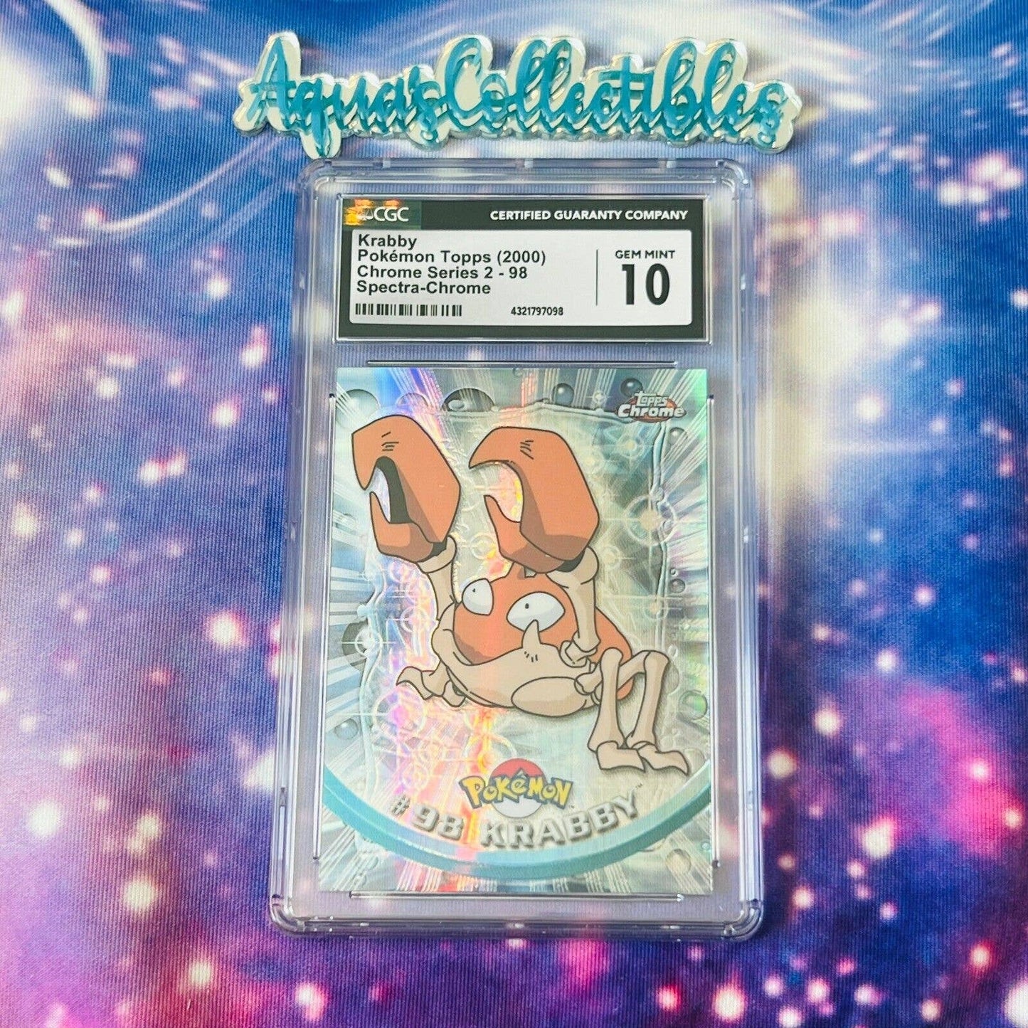 CGC 10 GEM MINT Krabby Spectra #98 Pokemon 2000 Topps Chrome Rare (PSA/BGS)