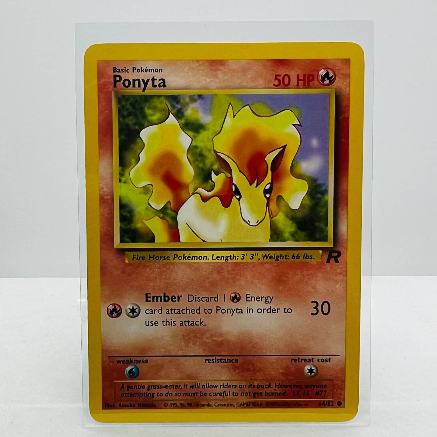 Pokémon Ponyta 64/82 Team Rocket 2000 WOTC Unlimited Common Card NM-MT