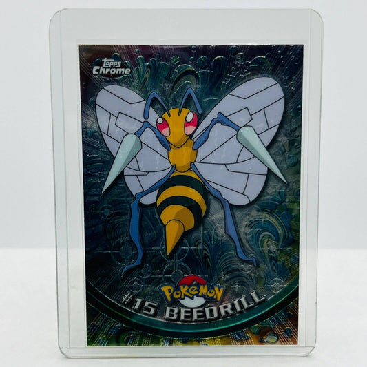 Pokémon Beedrill #15 Pokemon 2000 Topps TV Animation Chrome Series 1 Holo Foil