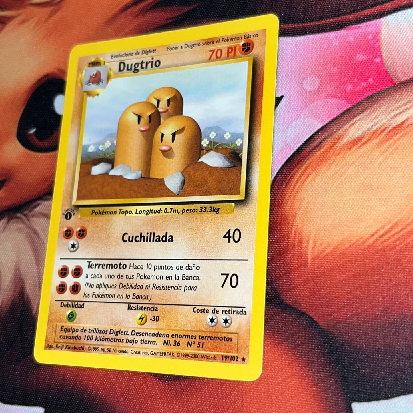 Pokémon Dugtrio 19/102 1st Edition Base Set Spanish Non Holo Rare TCG Card NM-MT