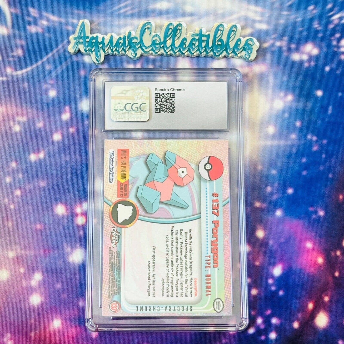 CGC 9 MINT ERROR Porygon Spectra #137 Pokemon 2000 Topps Chrome (PSA/BGS) Miscut