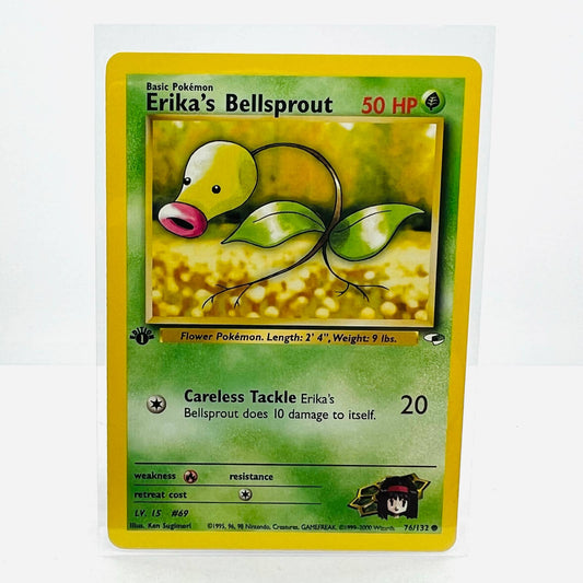 Pokémon Erika's Bellsprout 1st Edition 76/132 Gym Heroes WOTC Common Card NM-MT