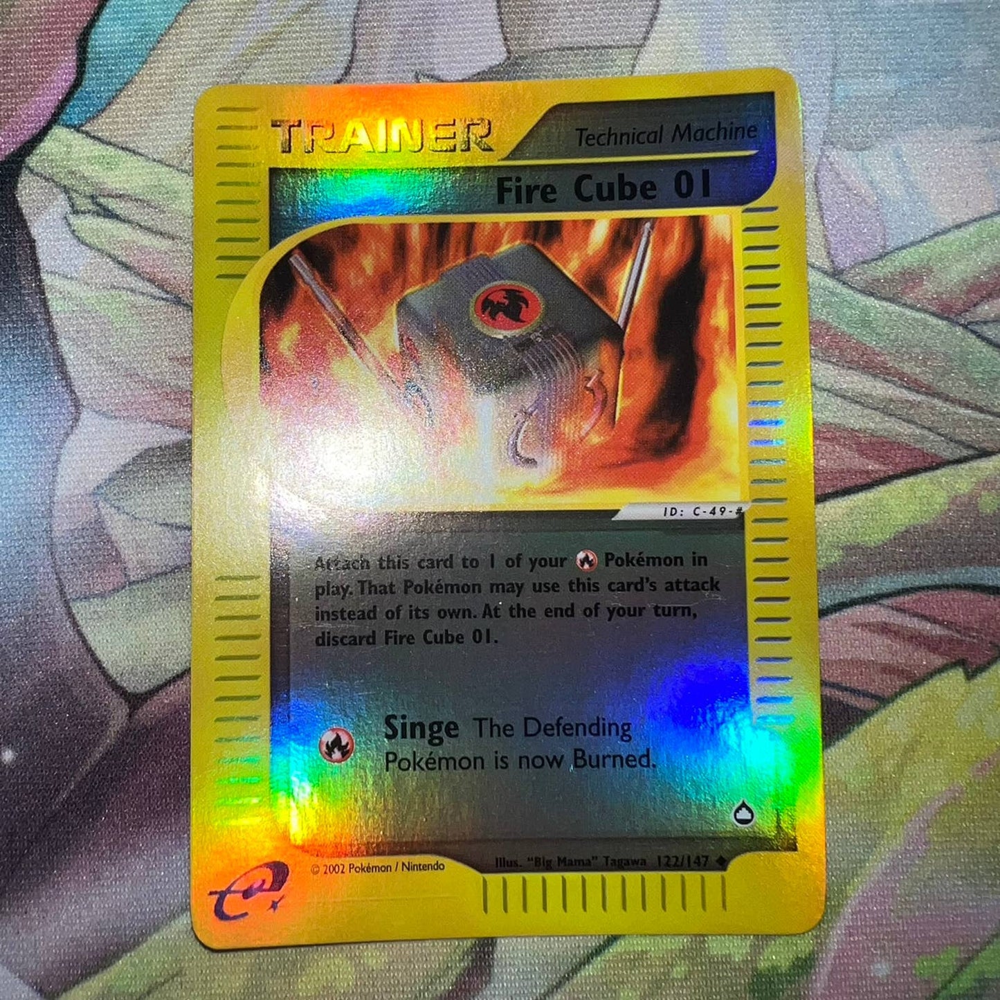 Pokémon Fire Cube 01 Trainer 122/147 Aquapolis Reverse Holo TCG Pokemon Card NM